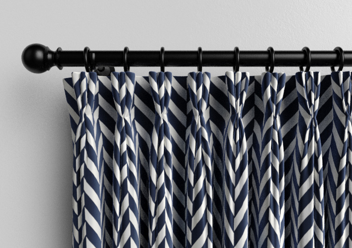 Chevron Stripe, Navy - Made to Measure Curtains - Image 11